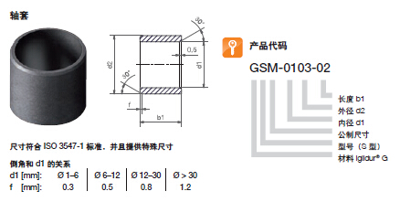 易格斯通用型軸承軸套iglidur滑動軸承GSM系列